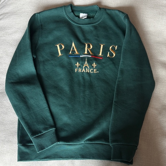 Tops - Green Paris France Sweater